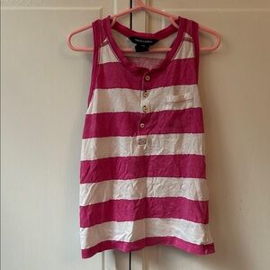 Ralph Lauren Kids Pink and White Striped Tank Top